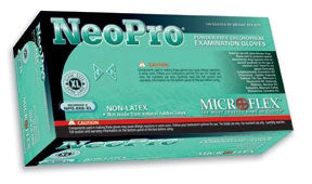 Fisher Scientific NeoPro EC Exam Glove Small NonSterile Polychloroprene Standard Cuff Length Textured Fingertips Green Chemo Tested - 19050340A