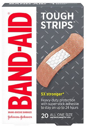 Band-Aid Tough Strips - Adhesive Strip 1 X 3-1/4 Inch Fabric Rectangle Tan Sterile - 38137004408