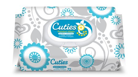 First Quality Cuties Baby Wipe Soft Pack Aloe / Vitamin E Unscented 72 Count - CR-16413/3