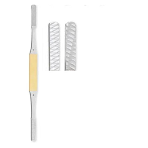 Miltex-Integra Raspatory Fomon 8-1/4" Flat #7 Coarse/#8 Very Coarse Grit Rvrs Ctng Tp Tc Ea - 21-383TC