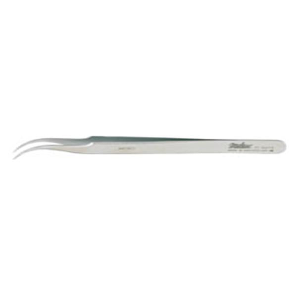 Miltex-Integra Forcep Micro Swiss Jewelers 4-1/2" Fn Tp Serrated Crv Flt #7/Micro Ss/Nmgntc Ea - 17-307X