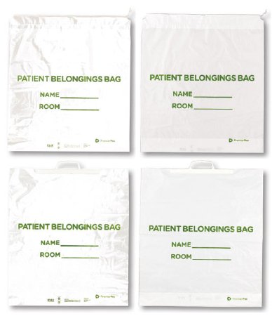 PremierPro - Patient Belongings Bag 18 X 20 Inch Polyethylene Drawstring Closure White - 6717