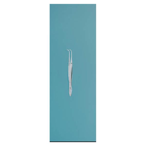 Miltex-Integra Forcep Tissue Iris 4" 0.8Mm Wide Tip Full Curve 1X2 Teeth Stainless Steel 4"Ea - 18-790