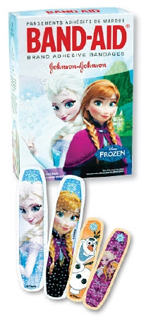 Medibadge Band-Aid Adhesive Strip 5/8 X 2-1/4 Inch / 3/4 X 3 Inch Plastic Rectangle Kid Design (Frozen) Sterile - AB178