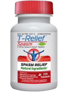 Medinatura T-Relief Spasm Pain Relief 6X - 4X Strength Aconitum Napellus / Agaricus Muscarius Tablet 100 per Bottle - 1300501