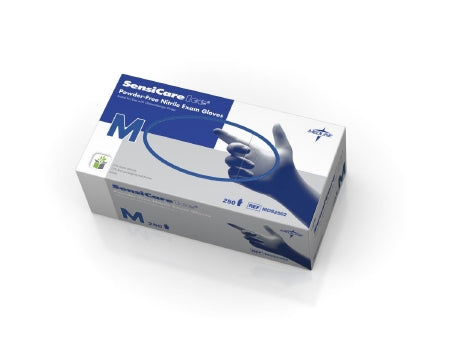 SensiCare Ice - Exam Glove Medium NonSterile Nitrile Standard Cuff Length Textured Fingertips Blue Chemo Tested - Medline - MDS2502