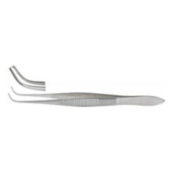 Miltex-Integra Forcep Tissue Iris 4" 0.5Mm Wide Tip Full Curve 1X2 Teeth Stainless Steel Ea - 18-791