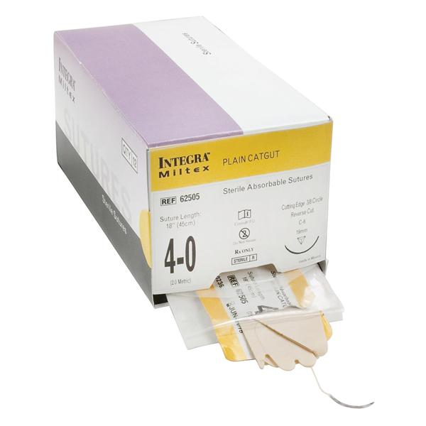 Miltex-Integra Suture 4-0 Plain Gut C-6 Green 18" Monofilament 12/Bx - 62505
