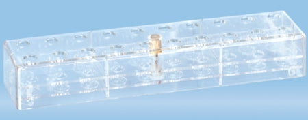 Sarstedt Rack 40 X 62 X 257 mm, Transparent, 2 X 10 Grid Size For Reaction Tubes 1.5 mL and Microvettes - 93.849.100