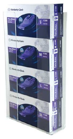 Unimed - Midwest Glove Box Holder Horizontal Mount 4-Box Clear 3-1/2 X 11 X 19-1/4 Inch Acrylic - CCG4061284