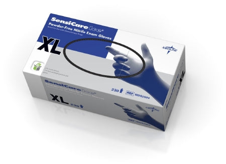 SensiCare Ice - Exam Glove X-Large NonSterile Nitrile Standard Cuff Length Textured Fingertips Blue Chemo Tested - MDS2504