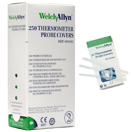 Welch Allyn SureTemp Oral / Rectal / Axillary Thermometer Probe Cover For 678 and 679, and Plus 690 and 692 Thermometers 25 Covers per Pack - 05031-750