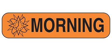 Indeed - Pre-Printed Label Auxiliary Label Orange Paper Morning Black Safety and Instructional 3/8 X 1-5/8 Inch - 2119