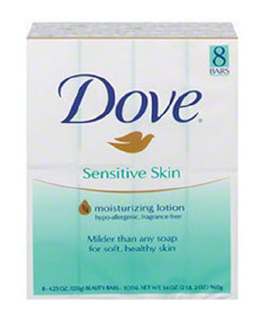 Lagasse Dove Sensitive Skin Soap Bar 4 oz. Individually Wrapped Unscented - DVOCB613789