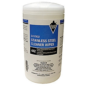 Grainger TOUGH GUY Stainless Steel Cleaner Tough Guy Oil Based Wipe 75 Count Canister Disposable Citrus Scent - 24Y902