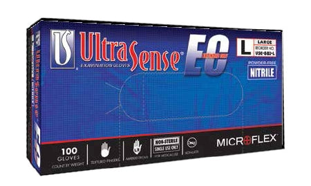 Microflex Medical Ultrasense EC Exam Glove X-Small NonSterile Nitrile Standard Cuff Length Textured Fingertips Blue Not Chemo Approved - USE-880-XS