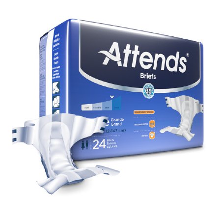 Attends Healthcare Products Attends Adult Incontinent Brief Tab Closure Large Disposable Heavy Absorbency - DDA30