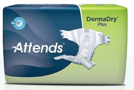 Attends Healthcare Products Attends DermaDry Plus Adult Incontinent Brief Tab Closure Medium Disposable Moderate Absorbency - DDP20