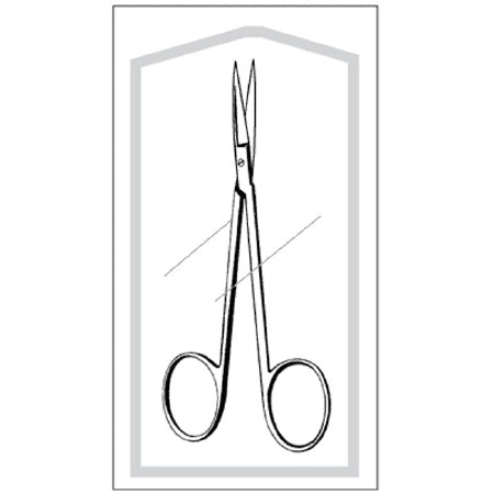 Sklar Econo Iris Scissors 3-1/2 Inch Length Floor Grade Stainless Steel Sterile Finger Ring Handle Curved Sharp/Sharp - 96-2499