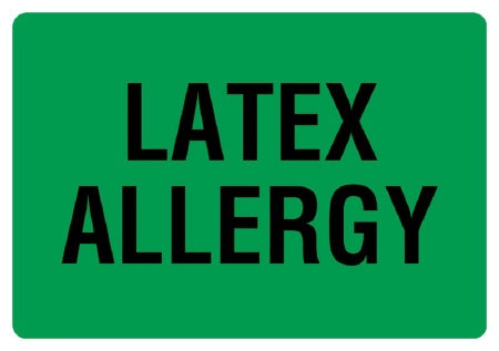 United Ad Label - Pre-Printed Label Allergy Alert Green Paper LATEX ALLERGY Alert Label 2-5/8 X 4 Inch - ULAM937