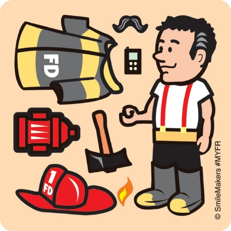 Smilemakers Make-Your-Own 100 Per Unit Fireman Sticker 2.5 Inch - MYFRB