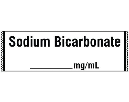 Shamrock - Pre-Printed Label Anesthesia Label White Paper Sodium Bicarbonate_mg / mL Black Medication Name 1/2 X 500 Inch - SA-3239