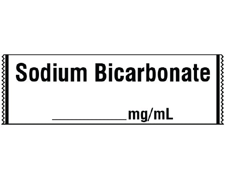 Shamrock Scientific Shamrock Pre-Printed Label Anesthesia Label SODIUM BICARBONATE / _____ mg / mL White 1/2 X 500 Inch - SA-3239