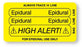 UAL - Drug Label Anesthesia Label Epidural High Alert Yellow 3/14 X 1-3/4 Inch - ULIV2101