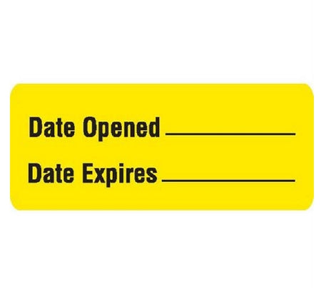 Market Lab Inc Pre-Printed / Write On Label Communication Fill In Date Opened _______ / Date Expires______ Yellow 31/50 X 1-1/2 Inch - 7839
