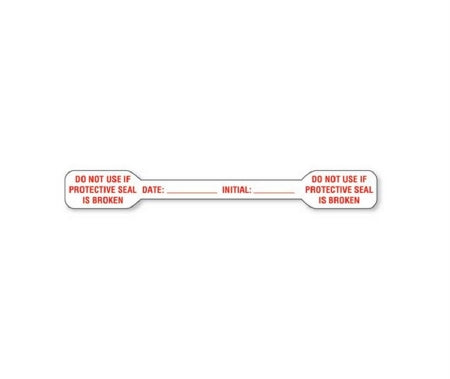 Market Lab Inc Pre-Printed Label Auxiliary Label DO NOT USE IF PROTECTIVE SEAL IS BROKEN / DATE: _____ INITIAL: _____ Red 1/2 X 4-1/2 Inch - 12708