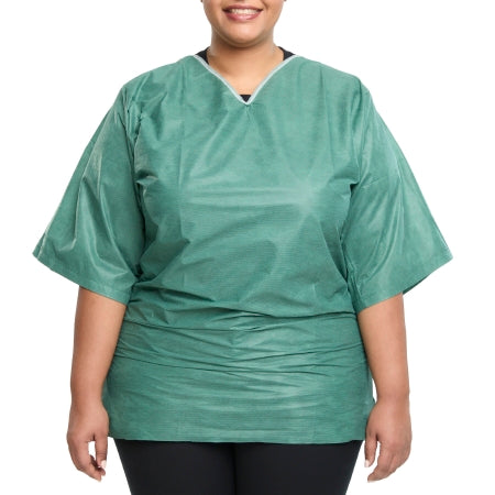 Graham Medical Products - Scrub Shirt 2X-Large Green Without Pockets Short Sleeve Unisex - 62217