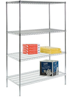 Lakeside Manufacturing - Wire Shelving Unit 4 Shelves Adjustable 18 X 36 X 54 Inch - R183654CS-4