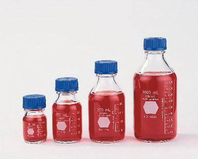 VWR International Kimble KIMAX Media Bottle Glass, Polypropylene Blue 100 mL - 89000-926