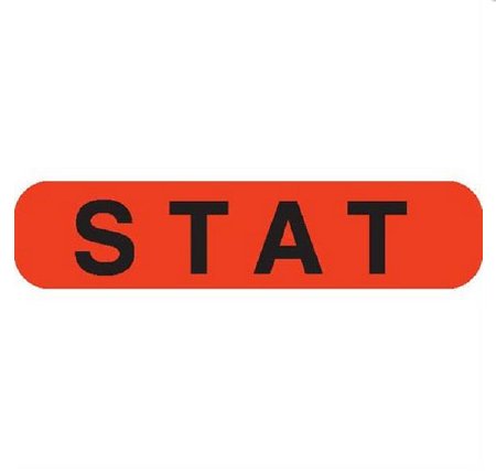 Market Lab - Pre-Printed Label Advisory Label Orange Paper STAT Black Alert Label 37-100 X 11-31/50 Inch - 8012