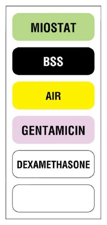 United Ad Label Pre-Printed Label Anesthesia Label MIOSTAT BSS AIR GENTAMICIN DEXAMETHASONE Multicolor 1/2 X 1-1/2 Inch - ULAM894