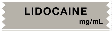 United Ad Label UAL Pre-Printed Label Anesthesia Label LIDOCAINE mg/mL Gray 1/2 X 1 Inch - ULTA087