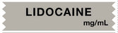 UAL - Drug Label Anesthesia Label Lidocaine Gray 1/2 X 1 Inch - ULTA087