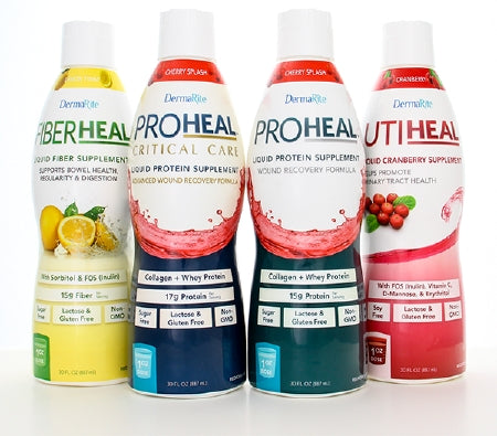 DermaRite Industries FiberHeal Oral Protein Supplement Lemon Twist Flavor 30 oz. Bottle Ready to Use - PRO7000