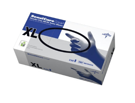 SensiCare Ice with SmartGuard - Exam Glove X-Large NonSterile Nitrile Standard Cuff Length Textured Fingertips Blue Chemo Tested - Medline - MDS6804