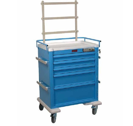 Harloff Treatment Cart Aluminum 63 X 32.5 X 24.75 Inch 5 Drawers Navy Blue - AL808E5