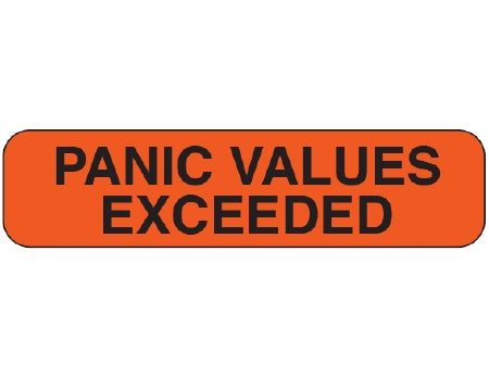 Shamrock Scientific Shamrock Pre-Printed Label Safety Data PANIC VALUES / EXCEEDED Fluorescent Red 5/16 X 1-1/4 Inch - UPCR-1024