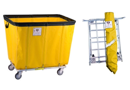 R & B Wire Products - Basket Truck 8 Bushel Capacity Tubular Steel 4 Inch Non-marking Swivel Casters - 408KDC/YEL