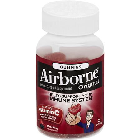 Reckitt Benckiser Airborne Immune Support Multivitamin Supplement Vitamin A / Ascorbic Acid 200 IU - 1000 mg Strength Gummy 21 per Bottle Orange Flavor - 64786518572