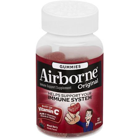 Airborne Immune Support - Multivitamin Supplement Vitamin A / Ascorbic Acid 200 IU - 1000 mg Strength Gummy 21 per Bottle Orange Flavor - 64786518572