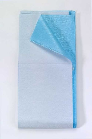 Tidi Products Ultimate Stretcher Sheet Flat 40 X 90 Inch Blue Double Re-Crepe (DRC) / Polyester Back Disposable - 980939