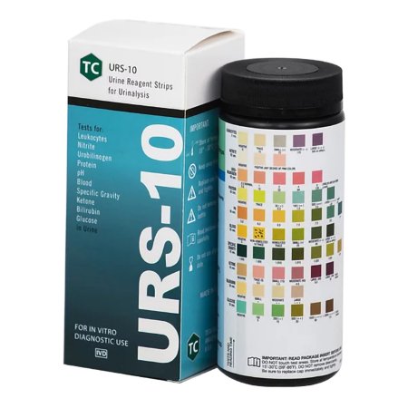 URS-10 - Regent Strips Bilirubin, Blood, Glucose, Ketones, Leukocytes, Nitrite, pH, Protein, Specific Gravity, Urobilinogen 100 per Bottle - URS-10-100U
