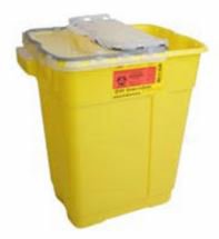 BD - Chemotherapy Waste Container 18 H X 10-1/2 W X 7-1/2 D Inch 5 Gallon Yellow Base / Translucent Lid Vertical Entry Hinged Cap Lid - 305114