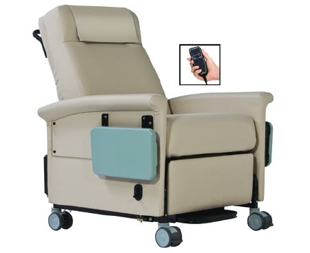 Ascent XL 66P Series - Bariatric Transport Power Recliner Aquamarine Vinyl 4 Inch Casters - 66PT19-TS7