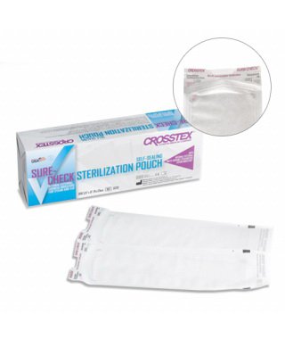 Crosstex Sure-Check Sterilization Pouch EO Gas / Steam 3-1/2 X 22 Inch Self Seal Paper - SCL3222