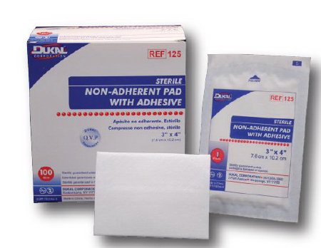 Dukal - Non-Adherent Dressing with Adhesive Cotton 2 X 3 Inch Sterile - 124